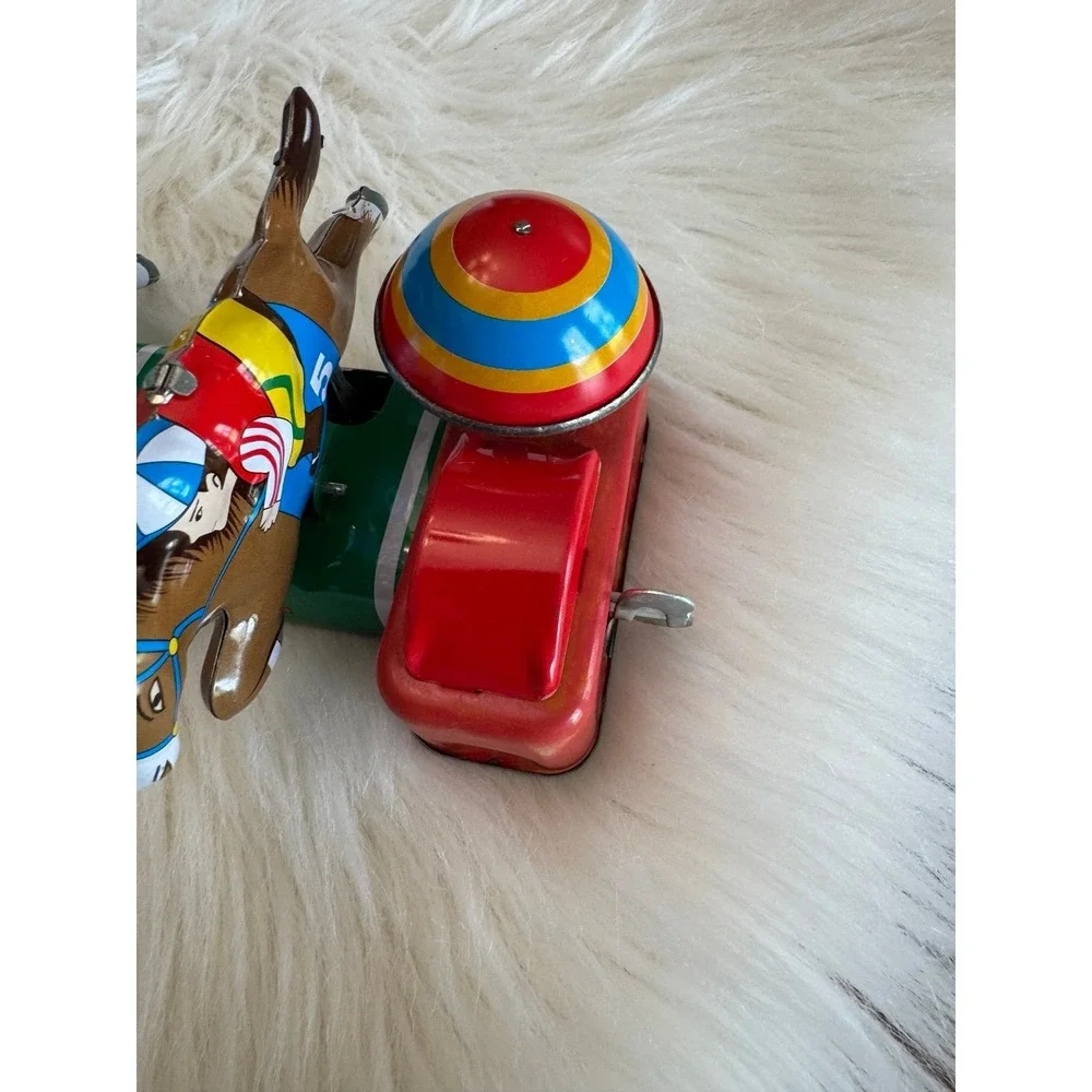 Vintage Schylling Reproduction Tin Wind Up Mechanical Horse‎ Race